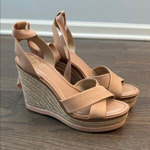 Vince Camuto Nude Wedge Sandals, 5”, Size 10 Like New